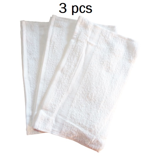 3PCS White Cotton Face & Hand Towel