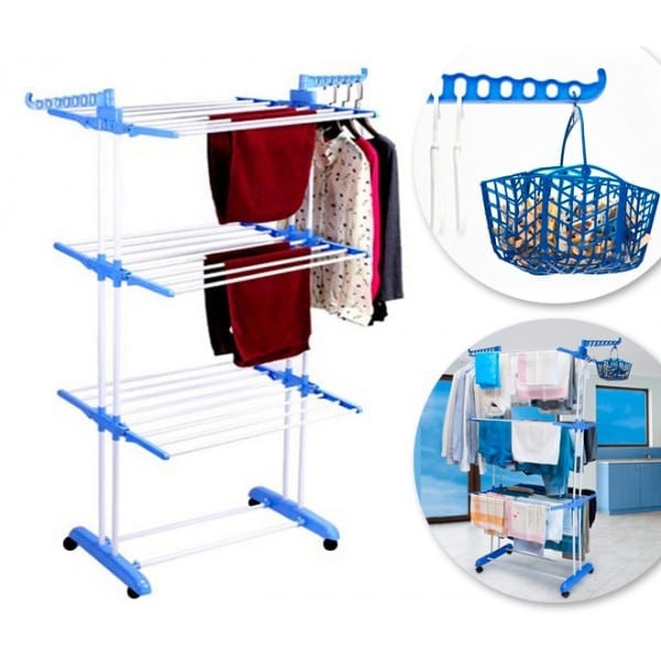 Heavy Duty 50Kg Capacity 6 Tier 3 Layer Clothes Rack