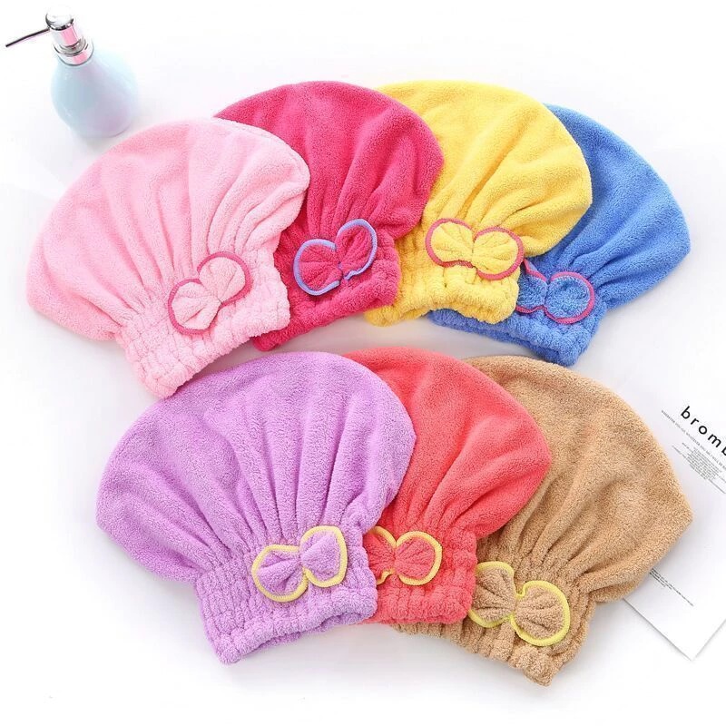 Hair Towel Shower Cap with Bow